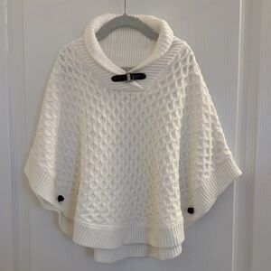Janie and Jack Ivory Cable Knit Poncho